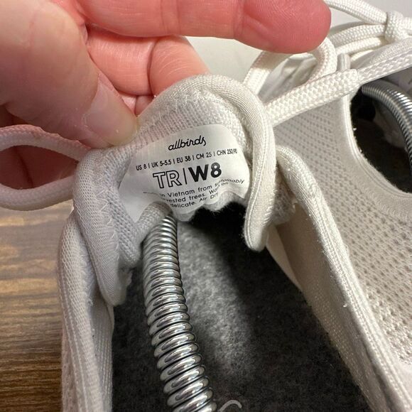 Allbirds Shoes Womens 8 White Tree Runner Trainers Comfort Sneakers - Picture 8 of 11